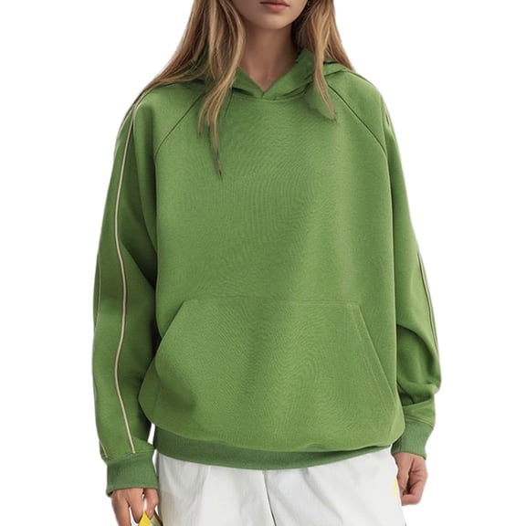 XIAOCHA Womens Hoodies Striped Printed Loose Fit Long Sleeves Kangaroo Pockets Hoodies Sweatshirts Oversized Simple Pullover Hooded Tops Streetwear