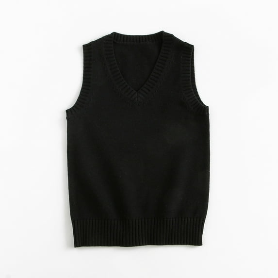 XIAOCHA Womens Knit Sweater Vest V Neck Sleeveless Top Warm Casual School Pullover