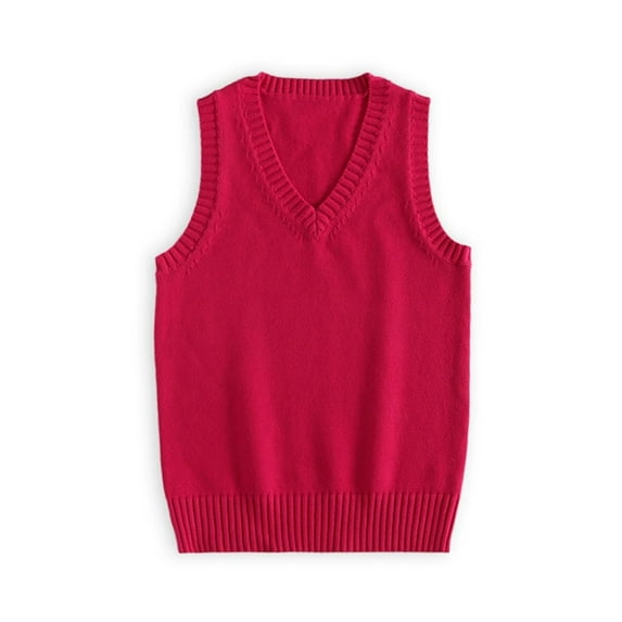 XIAOCHA Womens Knit Sweater Vest V Neck Sleeveless Top Warm Casual School Pullover