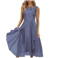 thumbnail image 1 of XIAOCHA Womens Lace Dress Flared Chiffon Sleeveless Round Neck Evening Gown Flowy Elegant Party Dresses, 1 of 4