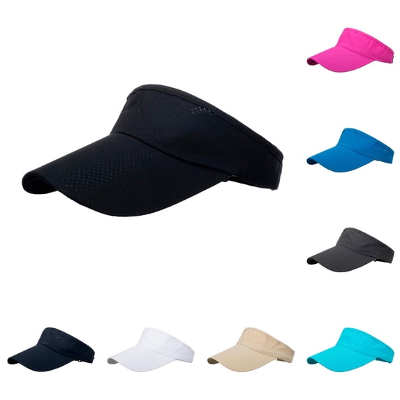 XIAOCHA Womens Perforated Sport Sun Visor Adjustable Hat Band Outdoor Headwear,Black