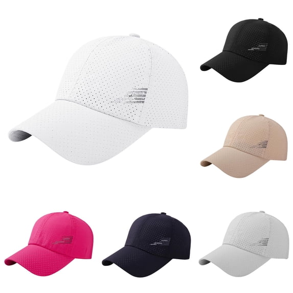 XIAOCHA Womens Perforated Sports Cap Breathable Sun Protection Outdoor Baseball Cap,White