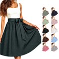 thumbnail image 1 of XIAOCHA Womens Polka Dot Skirt High Waist Midi Skirt Daily Casual Outfit, 1 of 4