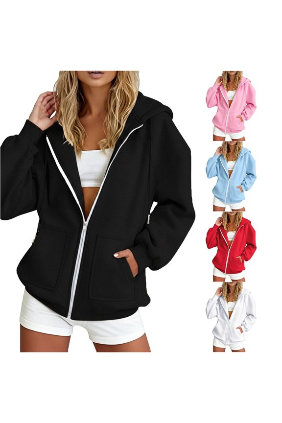 Womens Raglan Pocket Full Zip Hooded Jacket Adjustable Drawstring Long Sleeve Cardigans Jogging Daily Wear Casual Hood Outerwear