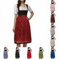 thumbnail image 1 of XIAOCHA Womens Regular Fit Dirndl Skirts Tiny Floral Printed Skirts Oktoberfest Festival Aprons,,Sizes S, 1 of 8