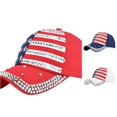 thumbnail image 1 of XIAOCHA Womens Rhinestone‑Decorated Baseball Cap Fashion Party Usa Ball Hat,Red, 1 of 4