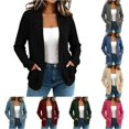 thumbnail image 1 of XIAOCHA Womens Ribbed Knit Cardigan Open Front Long Sleeve Pocket Outerwear Sweater, 1 of 5
