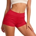 thumbnail image 1 of XIAOCHA Womens Ruched Booty Shorts Mini Length High Waist Active Shorts Stretchy Athletic Workout Pants, 1 of 7