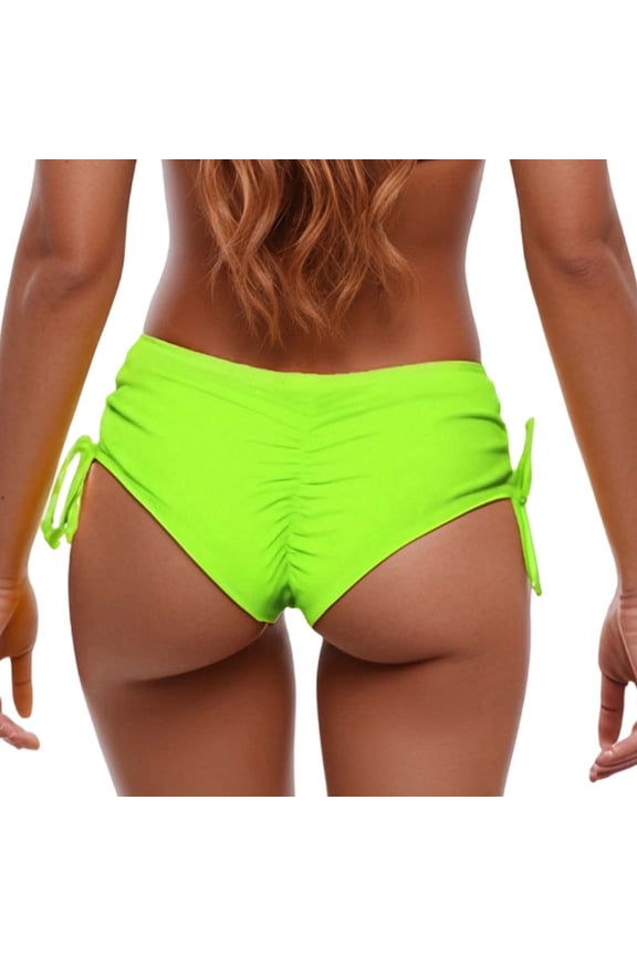 Womens Ruched Side Swim Shorts Low Rise Mini Length Elastic Waist Board Shorts Quick Dry Beach Swim Trunks