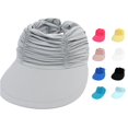 thumbnail image 1 of XIAOCHA Womens Ruched Sun Visor Wide Brim Sun Protection Outdoor Visor Hat,Grey, 1 of 5
