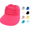 thumbnail image 1 of XIAOCHA Womens Ruched Sun Visor Wide Brim Sun Protection Outdoor Visor Hat,Hot Pink, 1 of 5
