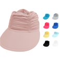 thumbnail image 1 of XIAOCHA Womens Ruched Sun Visor Wide Brim Sun Protection Outdoor Visor Hat,Pink, 1 of 4
