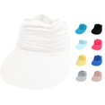thumbnail image 1 of XIAOCHA Womens Ruched Sun Visor Wide Brim Sun Protection Outdoor Visor Hat,White, 1 of 4