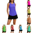 thumbnail image 1 of XIAOCHA Womens Ruffle Razorback Tank Top Sleeveless Curved Hem Activewear Training Blouse, 1 of 7
