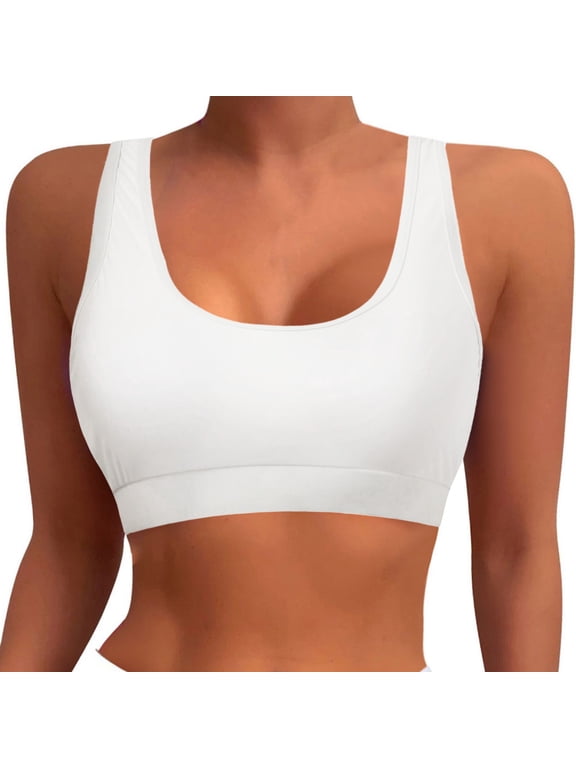 Womens Scoop Neck Swim Bra Wide Strap Quick Dry Modest Swimwear Tankini Top