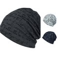 thumbnail image 1 of XIAOCHA Womens Script Print Slouchy Beanie Breathable Casual Skull Cap,GY1, 1 of 8