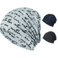 thumbnail image 1 of XIAOCHA Womens Script Print Slouchy Beanie Breathable Casual Skull Cap,GY2, 1 of 4