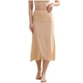 thumbnail image 1 of XIAOCHA Womens Silky Skirt Bodycon Flared Ruffled High Waisted Midi Skirt Smooth Elegant Daily Skirts, 1 of 9