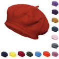 thumbnail image 1 of XIAOCHA Womens Soft Silhouette Beret Cap Solid Close Fit City Walk Beret Hats,Brick Red, 1 of 4