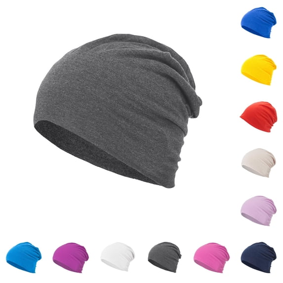 XIAOCHA Womens Soft Stretch Beanie Hat Lightweight Slouchy Close Fitting Sleep Cap