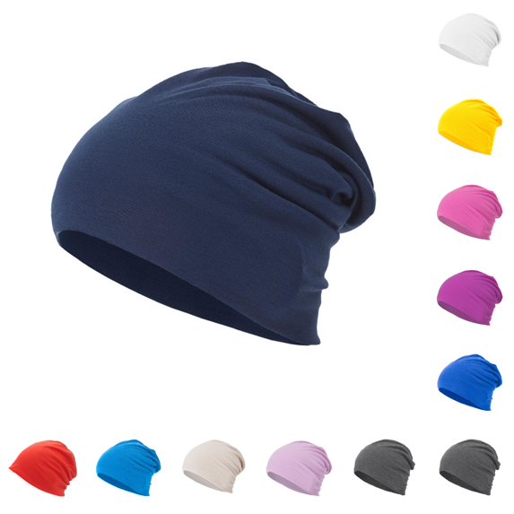 XIAOCHA Womens Soft Stretch Beanie Hat Lightweight Slouchy Close Fitting Sleep Cap