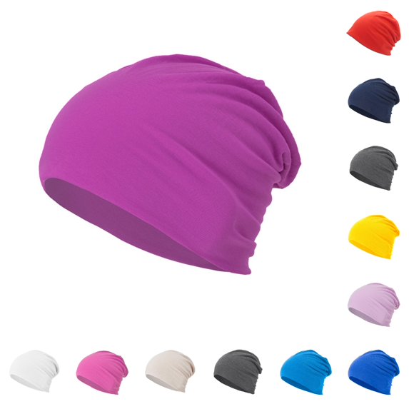 XIAOCHA Womens Soft Stretch Beanie Hat Lightweight Slouchy Close Fitting Sleep Cap