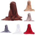 thumbnail image 1 of XIAOCHA Womens Solid Brimmed Hijab Headscarf Breathable Casual Head Cover,Coffee, 1 of 7