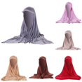 thumbnail image 1 of XIAOCHA Womens Solid Brimmed Hijab Headscarf Breathable Casual Head Cover,Grey, 1 of 5
