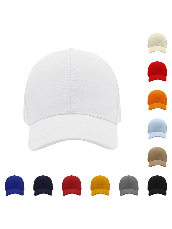Womens Solid Curved Brim Baseball Cap Adjustable Back Closure Daily Ballcap