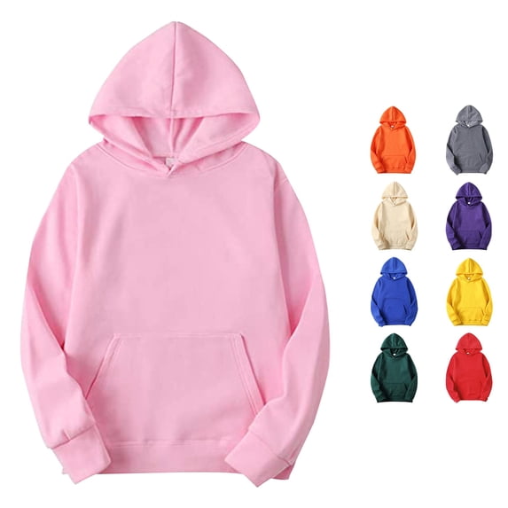 XIAOCHA Womens Solid Pullover Hoodie Loose Fit Daily Hooded Sweatshirts