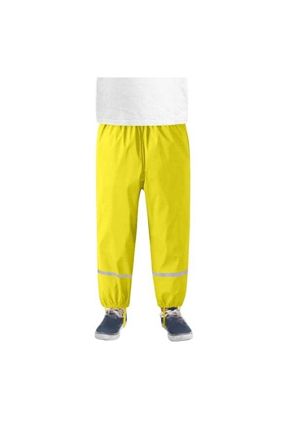 Womens Solid Reflective Rain Jogger Pants Drawstring Waterproof Slacks Outdoor Play Trousers