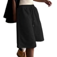 thumbnail image 1 of XIAOCHA Womens Solid Sweat Shorts Elastic High Waist Wide Leg Loose Gym Bermudas, 1 of 4