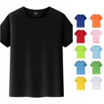 thumbnail image 1 of XIAOCHA Womens Solid T Shirt Crew Neck Short Sleeve Casual Daily Tees, 1 of 8