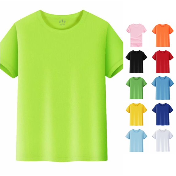 XIAOCHA Womens Solid T Shirt Crew Neck Short Sleeve Casual Daily Tees