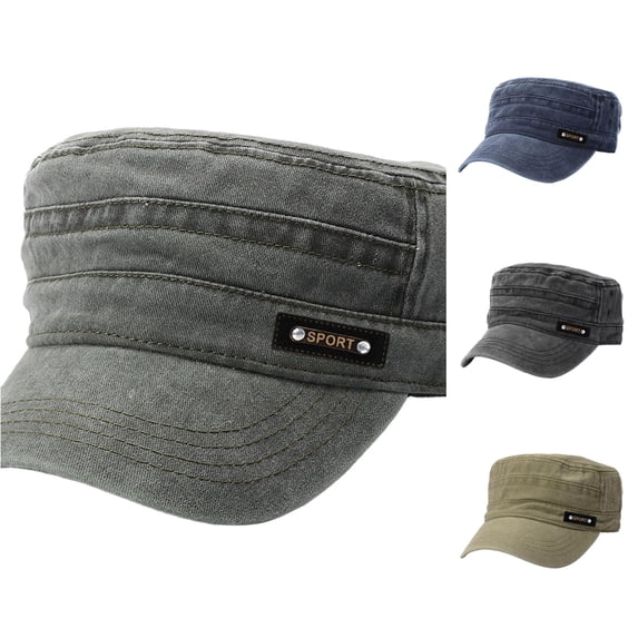XIAOCHA Womens Solid Washed Military Cap Adjustable Hat Band Casual Army Hat,Army Green