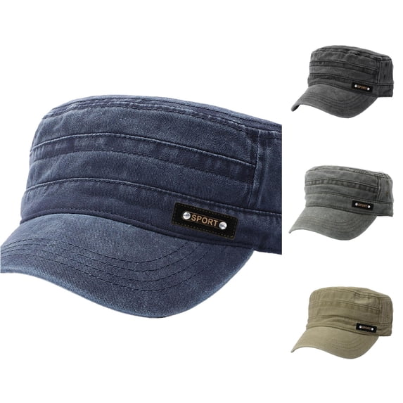 XIAOCHA Womens Solid Washed Military Cap Adjustable Hat Band Casual Army Hat,Navy