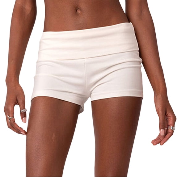 XIAOCHA Womens Stretch Side Pocket Short Slim Fit Mini Length Elastic Waist Shortie Soft Casual Workout Shorts