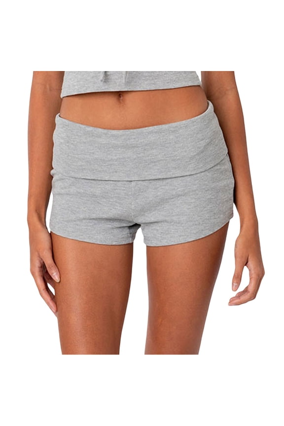 Womens Stretch Side Pocket Short Slim Fit Mini Length Elastic Waist Shortie Soft Casual Workout Shorts