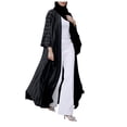 thumbnail image 1 of XIAOCHA Womens Striped Abaya Loose Open Front Three Quarter Sleeves Maxi Cardigan Lightweight Modest Islamic Abayas, 1 of 4