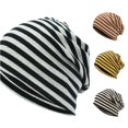 thumbnail image 1 of XIAOCHA Womens Striped Slouch Beanie Hat Soft Stretch Knit Cap Fashion Holiday Hat,Black, 1 of 4