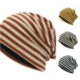 thumbnail image 1 of XIAOCHA Womens Striped Slouch Beanie Hat Soft Stretch Knit Cap Fashion Holiday Hat,Brown, 1 of 4