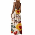 thumbnail image 1 of XIAOCHA Womens Summer Maxi Sundress Big Floral Print Thin Spaghetti Strap Deep Back Relaxed Fit Beach Dresses, 1 of 6