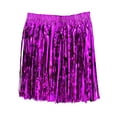thumbnail image 1 of XIAOCHA Womens Summer Shiny Fringe Skirt Solid Elastic Waist Dance Active Mini Skirts, 1 of 2