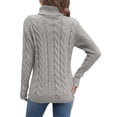 thumbnail image 1 of XIAOCHA Womens Sweaters Minimalist Solid Color Turtleneck Knit Pullover Blouses Soft Warm Long Sleeve Winter Casual Slim Fit Comfortable Sweater, 1 of 8
