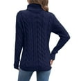 thumbnail image 1 of XIAOCHA Womens Sweaters Minimalist Solid Color Turtleneck Knit Pullover Blouses Soft Warm Long Sleeve Winter Casual Slim Fit Comfortable Sweater, 1 of 8