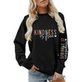 thumbnail image 1 of XIAOCHA Womens Sweatshirts Trendy Colorful Letter Print Crewneck Pullover Tops Drop Shoulder Long Sleeves Loose Fit Oversize Sweatshirts, 1 of 4