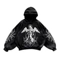 thumbnail image 1 of XIAOCHA Womens Thorned Angel Graphic Hoodie Oversized Long Sleeve Hooded Pullover Sweatshirt Cozy Gothic Street Hoodies, 1 of 3