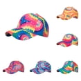 thumbnail image 1 of XIAOCHA Womens Tie Dye Print Baseball Cap Adjustable Hat Band Sun Protection Ball Hat,Blue, 1 of 5