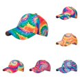 thumbnail image 1 of XIAOCHA Womens Tie Dye Print Baseball Cap Adjustable Hat Band Sun Protection Ball Hat,Green, 1 of 5