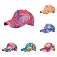 thumbnail image 1 of XIAOCHA Womens Tie Dye Print Baseball Cap Adjustable Hat Band Sun Protection Ball Hat,Hot Pink, 1 of 5